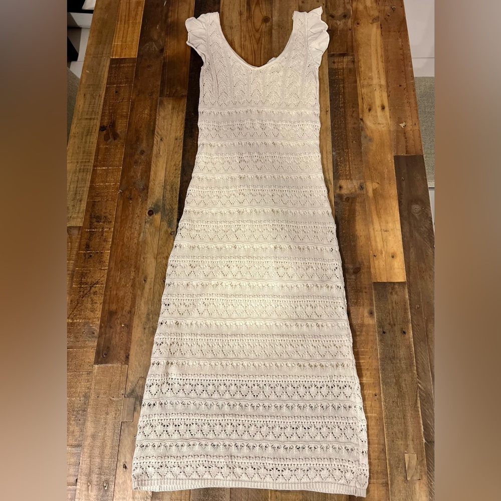 Cream Knit Midi Dress | Size L